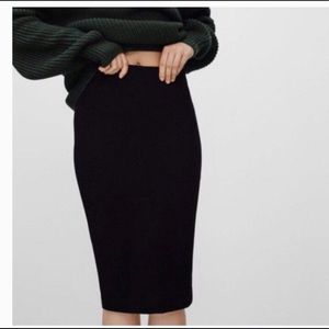 ARITZIA Wilfred Free Black High Waist Pencil Skirt